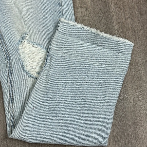 Women's Seven7 4 Small Jean Crop Destroyed Jeans Blue Stretch Rolled Hem NWT - Picture 8 of 13